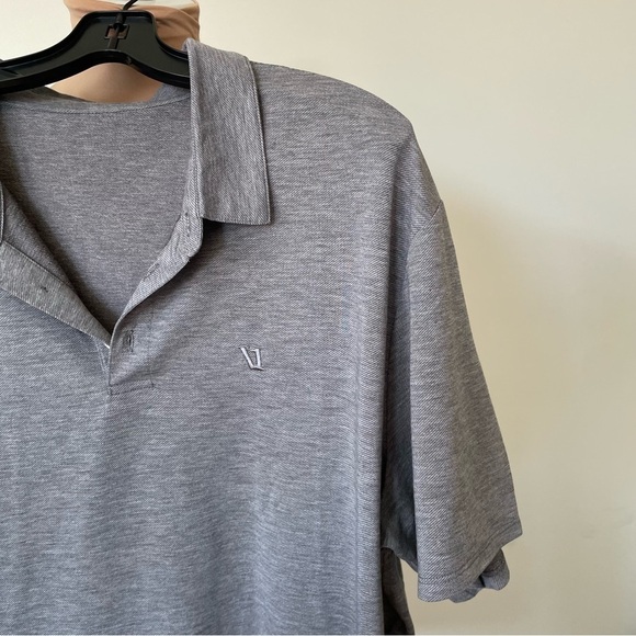 Vuori Mens Knit Twill Polo Heather Gray Short Sleeve Shirt V1004 EUC XXL - Picture 3 of 8
